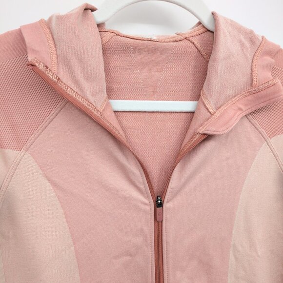 Lululemon Ebb to Train Jacket Pink Hooded Full Zip Size 6 Athleisure Casual - Picture 3 of 13
